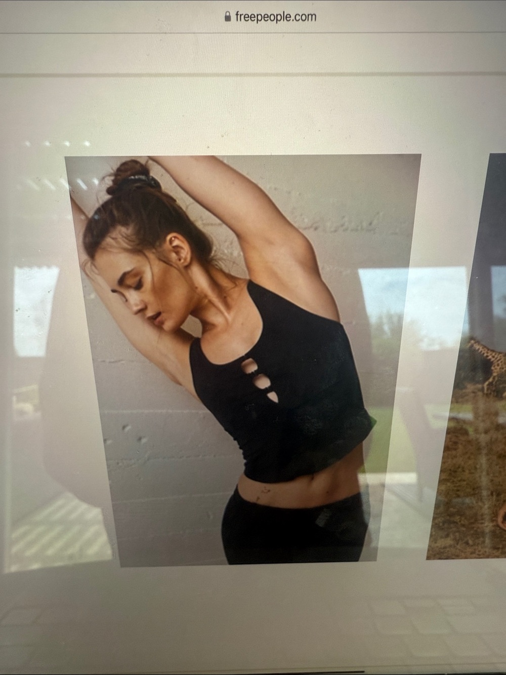 FP Movement by Free People Black Front-Cutout Tank